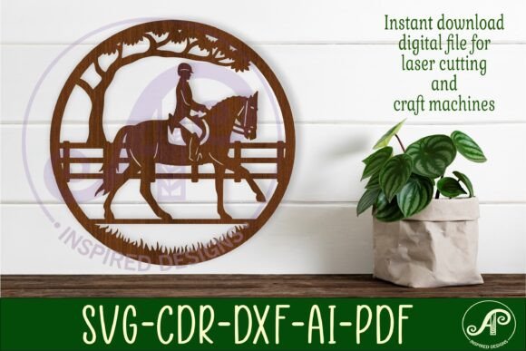 Bringing Equestrian Elegance to Life with a Horse Rider Wall Art Sign SVG File