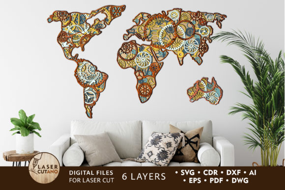 Bringing Worlds to Life: The Multilayer Cut File STEAMPUNK MAP for Makers and Designers