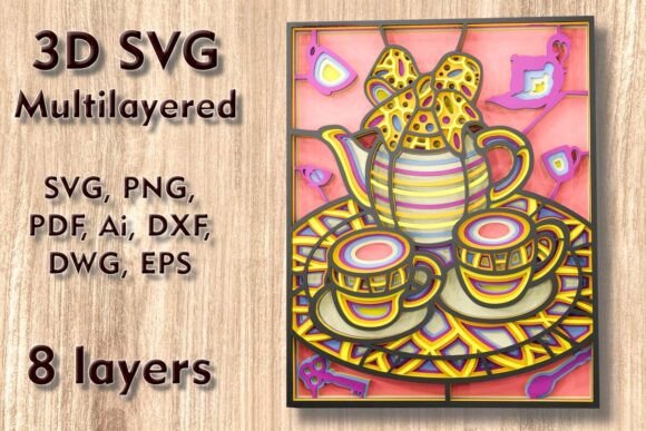 Crafting Depth and Dimension with Teapot 3D SVG Multilayer Laser Cut Files