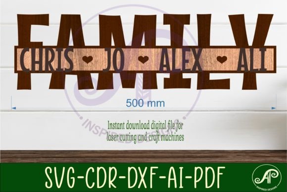 Customizing Home Decor with the Family Word Design Name Sign SVG for Laser Cutting