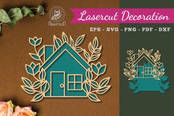 Elevate Projects with Floral House Laser Cut Decoration 4