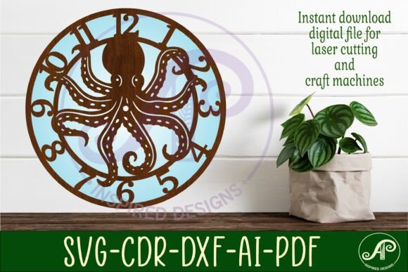 Elevating Interior Spaces with Precision: The Octopus Clock Wall Clock Laser Cut Files