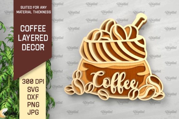 Evaluating Coffee Layered Wall Decor Laser Cut Digital Files for DIY Projects
