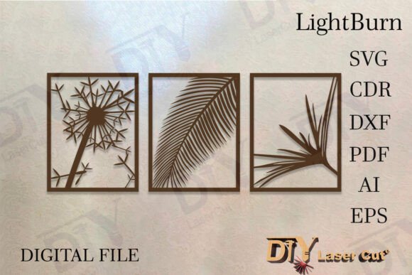Evaluating the Triptych with Palm Trees and Dandelion for Laser Cutting Projects