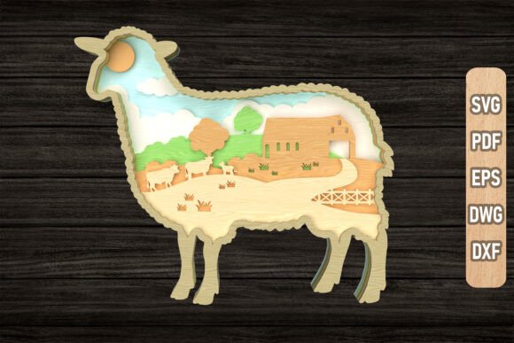 Farm Scene Sheep Layered SVG: Elevate Your Crafts