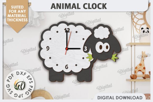 Laser Cut Sheep Wall Clock Design: Your Digital Blueprint