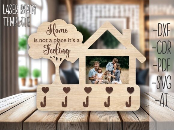 Layered House Key Holder Laser Cut Design