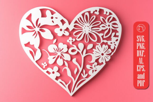 Mastering the Art of Layered Romance with a Paper Cut Floral Heart SVG Cut File