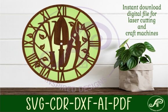Precision Gardeners Wall Clock Laser Cut Files