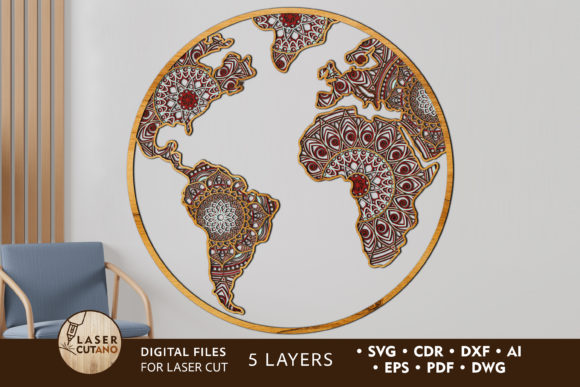 Transform Your Space with the Multilayer Cut File GLOBE MANDALA