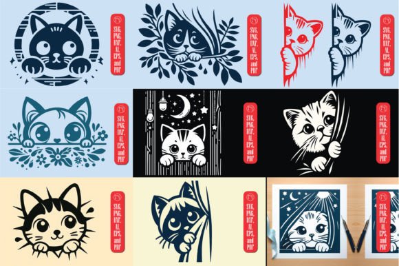 Unleashing Whimsy: The Creative Power of the Peeking Cat SVG Cut File Bundle