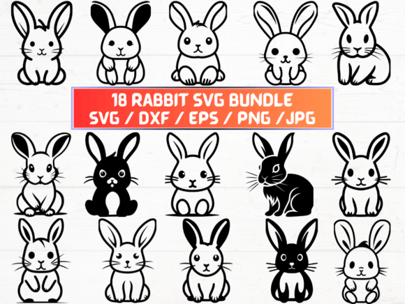 Unlock Creativity with Rabbit SVG, DXF, EPS, JPG, PNG
