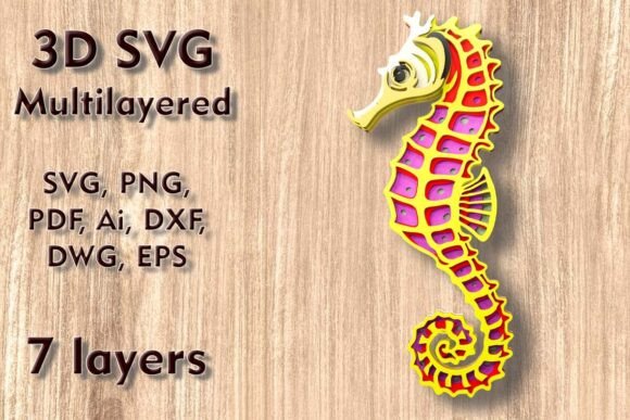 Unlocking Depth and Detail with the Seahorse 3D SVG Multilayer Cut File